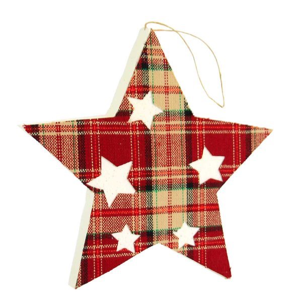Χριστουγεννιάτικo Αστέρι Οροφής Καρό, με Αστεράκια (24cm)